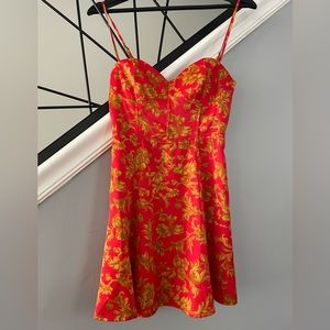 Red and Gold Satin Gold Urban Outfitters Dress